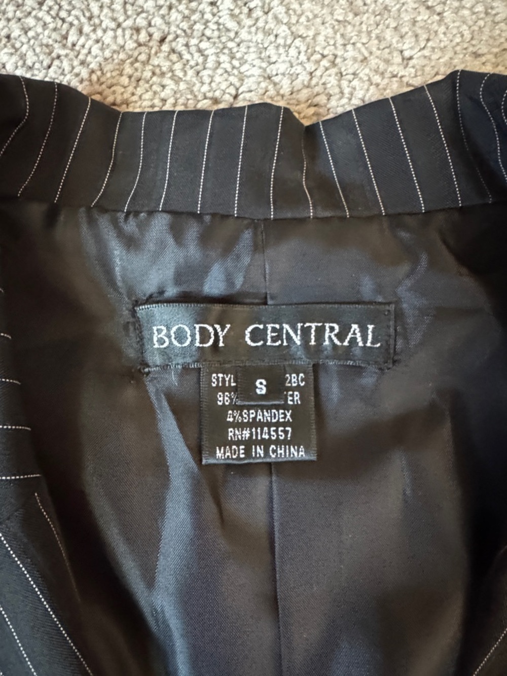 Body Central Pinstripe Blazer Pants Suit Set Black SIZE S Career Chic - Picture 4 of 9